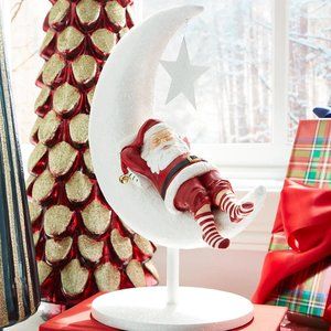 Bethany Lowe Good Night Santa on Moon